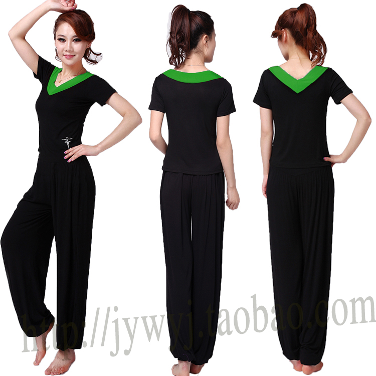 2015春秋广场舞服装新款短袖套装灯笼裤拉丁舞蹈服女跳舞练习衣服