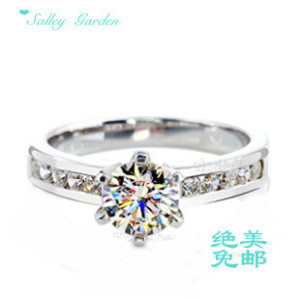  联Lian正品 钻石戒指 群镶钻戒 女 订婚戒指 求婚戒指  印记pt950