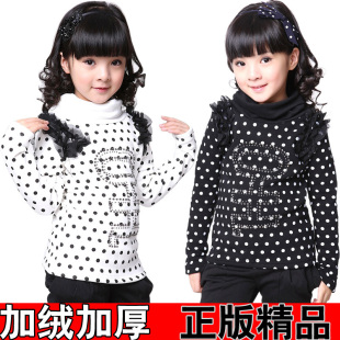  童装 女童冬装新款打底衫 中大童 儿童韩版加厚长袖T恤B3648