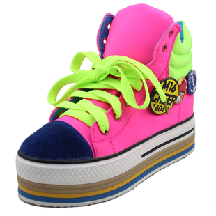 Red-tailed magpies increased Chinese sponge cake in  candy color shoes 1203 waves of high help shoes, platform shoes and leisure shoes women sneaker
