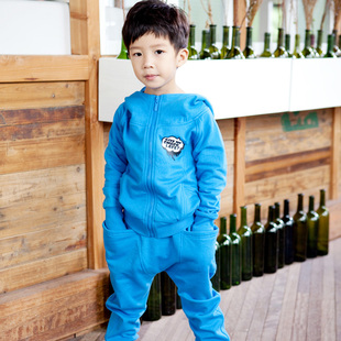  一件包邮 童装男童春装新款儿童韩版运动套装抓绒休闲卫衣