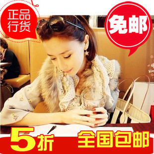  呛口小辣椒同款 真貉子毛流苏皮草毛线围巾 秋冬围脖披肩女 围巾