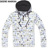DEERE MARCHI 迪尔马奇 8折春字母休闲纯棉连帽男套头卫衣DM828