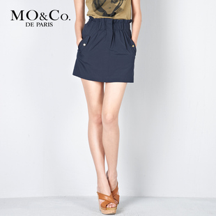 MO&amp;Co.摩安珂 夏装 女装 M112SKT54 休闲百搭款纯色短裙
