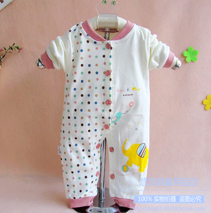 婴儿衣服0-1岁男女宝宝秋装连体内衣 纯棉哈衣