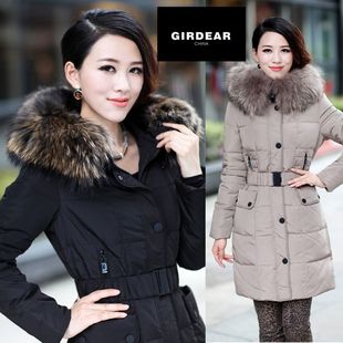 2012冬装新正品哥弟阿玛施大码<em>羽绒服女</em>貂毛