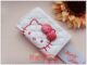 正版Hello Kitty菱形格纹红蝴蝶结系列中款钱包白色