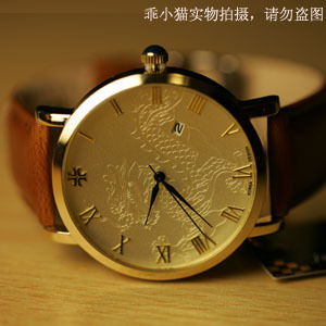  韩国julius/聚利时 龙吟凤舞情侣表585复古表 龙凤刻纹男女对表