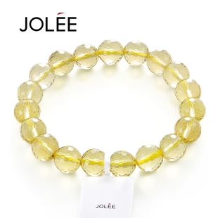  JOLEE新品 纯天然黄水晶手链串珠 女款 韩版 时尚饰品 情人节礼物
