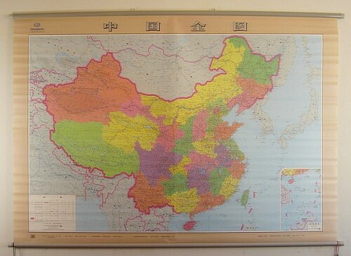 正版现货！2012年最新 地图 中国 地图挂图2X1.5米 精装 双面覆膜