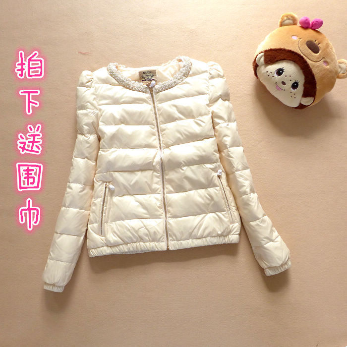 2014春装新款 拉夏贝尔Candies圆领<em>羽绒服</em>女