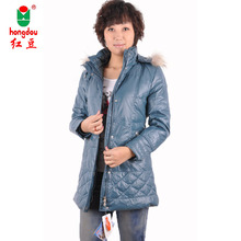红豆<span class=H>羽绒</span><span class=H>服</span> 正品红豆毛领亮色 女式<span class=H>大码</span>中长修身<span class=H>羽绒</span><span class=H>服</span> c9007