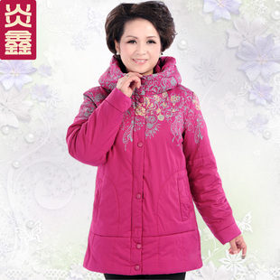  炎鑫新中老年女装时尚妈妈装中长超保暖加厚棉衣棉袄棉服冬装大码