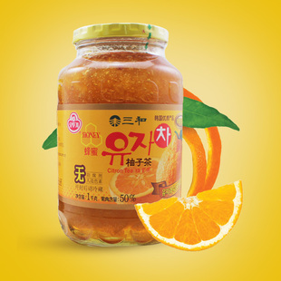  韩国进口 三和蜂蜜柚子茶果肉饮料 果肉50% 1千克/1000g