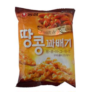  皇冠店推荐 韩国零食韩国膨化食品 农心花生蜂蜜糖条70克