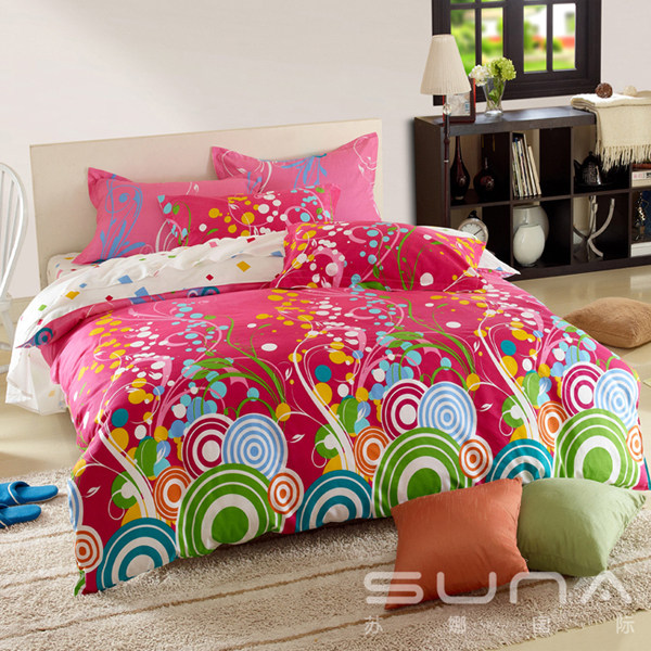 苏娜国际 全棉斜纹床上用品纯棉四件套 家纺婚庆四件套特价包邮