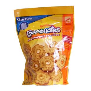  5皇冠特价 富含钙铁锌VE！美国原装gerber嘉宝圈圈曲奇饼干155g