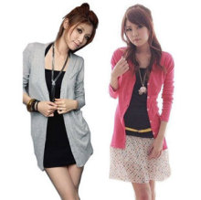 2012春秋装新款新品<span class=H>韩版</span>女装大码修身<span class=H>长款</span>打底衫外套针织衫开衫