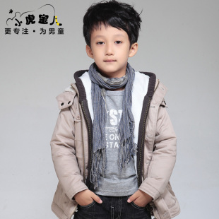  淘金币 小虎宝儿童装 英伦风男童保暖薄棉衣儿童棉袄宝宝外套201