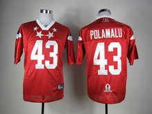 2012 NFL 橄榄球服 全明星 钢人 43号POLAMALU  红色球衣