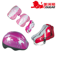 正品 美洲狮 轮滑溜冰鞋 旱冰鞋包 儿童头盔 护具套装001