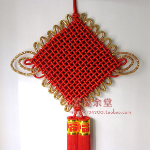  精品 高档16盘亮片中国结大号挂件批发 大中国结配精品福字流苏