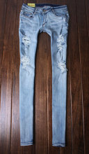 狼家2012欧美<span class=H>破洞</span>牛仔裤 女 薄款 小脚裤休闲牛仔乞丐裤 0.4KG