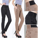 2012秋<em>红黑</em>小格子裤子品质女裤显瘦弹力大码