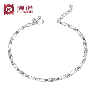  瑞诺 韩版潮流饰品 925纯银元宝手链 男士手链 时尚复古 刻字
