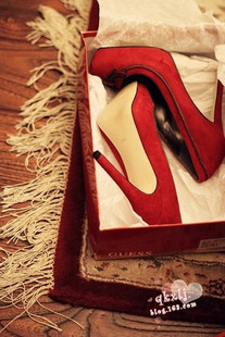  小辣椒 箐箐 GUE*S拉链蝴蝶结羊小红鞋 结婚鞋 新娘鞋 （21号）