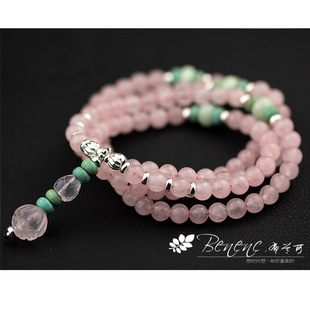  【0971】Benenc原创925纯银 粉晶 翡翠 绿松石男女手链首饰品包邮