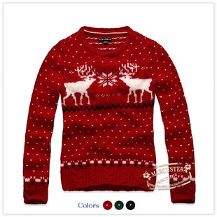  RTW秋装新品女装小鹿圆领套头羊毛衫针织衫毛衣RTWM23B33