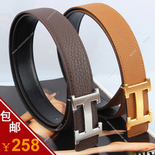 Hermes/爱马仕纯铜扣头H家皮带原版皮精制男士皮带真皮男士腰带