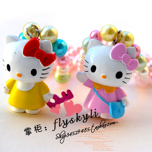  韩国儿童发饰 爆款KITTY款项链毛线链6款6色 特价
