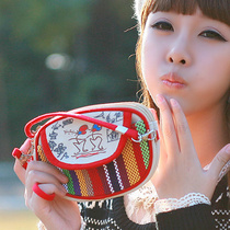 彩云印记 独家 民族风帆布手拎零钱包多功能手机包手拿包女包包邮