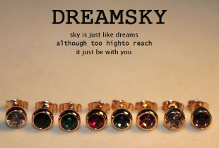  DREAMSKY 施华洛水晶彩钻 缤纷绚彩小钻石耳钉 多色可选