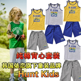  儿童纯棉无袖T恤 /夏季背心 运动短裤/五分裤 套装 男童Hunt Kids