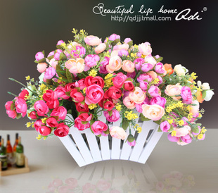 【评价】强迪 HP-14花瓶+6束3头玫瑰花 艺术花