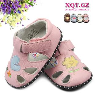  真皮/儿童凉鞋/婴儿鞋/镂空/真皮/轻便/绣花/包头