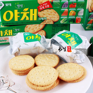  [书生海味店] 韩国进口乐天蔬菜咸味饼干75g(101) 无糖营养饼干