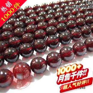  DIY手工饰品配件材料 天然水晶珠子3-10mm酒红石榴石散珠串珠批发