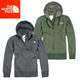 三冠精品 The north face/北面 加厚帅气连帽绣标卫衣 灰色/绿色