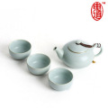 恒福东道汝窑茶具正品天乐壶组茶壶高档陶瓷茶具套装特价包邮汝瓷