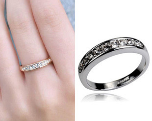  经典闪亮9钻戒指指环 可做尾戒小指戒 韩国百搭小巧精致结婚求婚