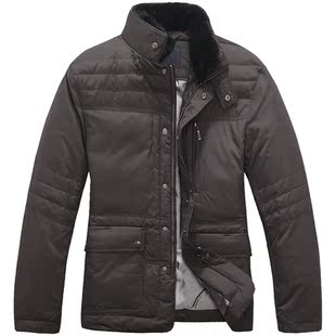  朗卡正品高端羽绒服男 水貂毛领 男式中年商务大码轻薄短款24305