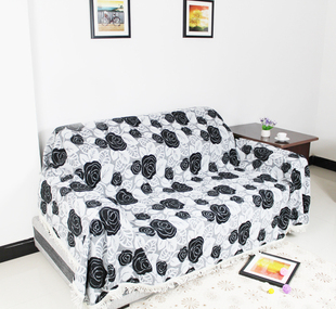 Black rose chenille towel fabric cushion sofa sofa couch cover sofa cover special offer limited time package mail