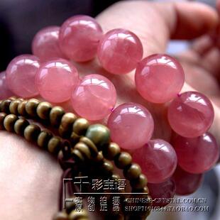  【千彩】宝石级幽紫马达加斯加粉晶姻缘石手链 潮女礼物折扣包邮