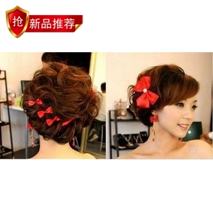 <em>新娘</em>头饰<em>红色</em> 新娘婚礼<em>发型</em>韩式 <em>旗袍新娘</em>饰品