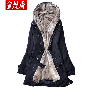  金丹香特价韩版女装女中长款棉服正品冬装清仓冬装棉袄026