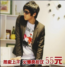2010新款秋装 韩版一粒扣修身小西装 男士西装西服 外套西装仅55